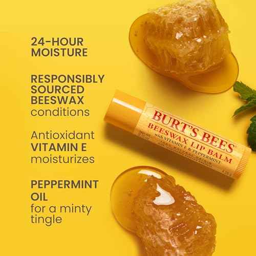 Burt's Bees Lip Balm - Original Beeswax, Lip Moisturizer With Responsibly Sourced Beeswax, Tint-Free, Natural Origin Conditioning Treatment, 2 Tubes, 0.15 oz.