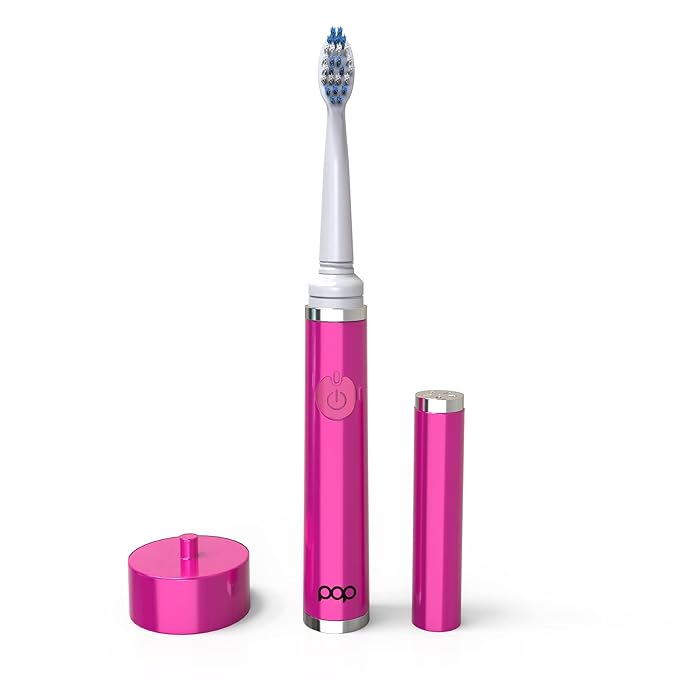 Pop Sonic Ultimate Pro Toothbrush (Pink) | Rechargeable Battery w/Up to 40,000 Brush Strokes/Minute -Long-Lasting Dupont Nylon Bristles - for Teens & Adults w/Quadrant Pacer & Timer