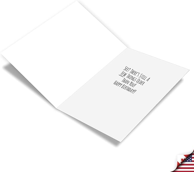 NobleWorks Funny Birthday Paper Card for Men and Women, with 5 x 7 Inch Envelope (1 Card) Old Things C10273BDG