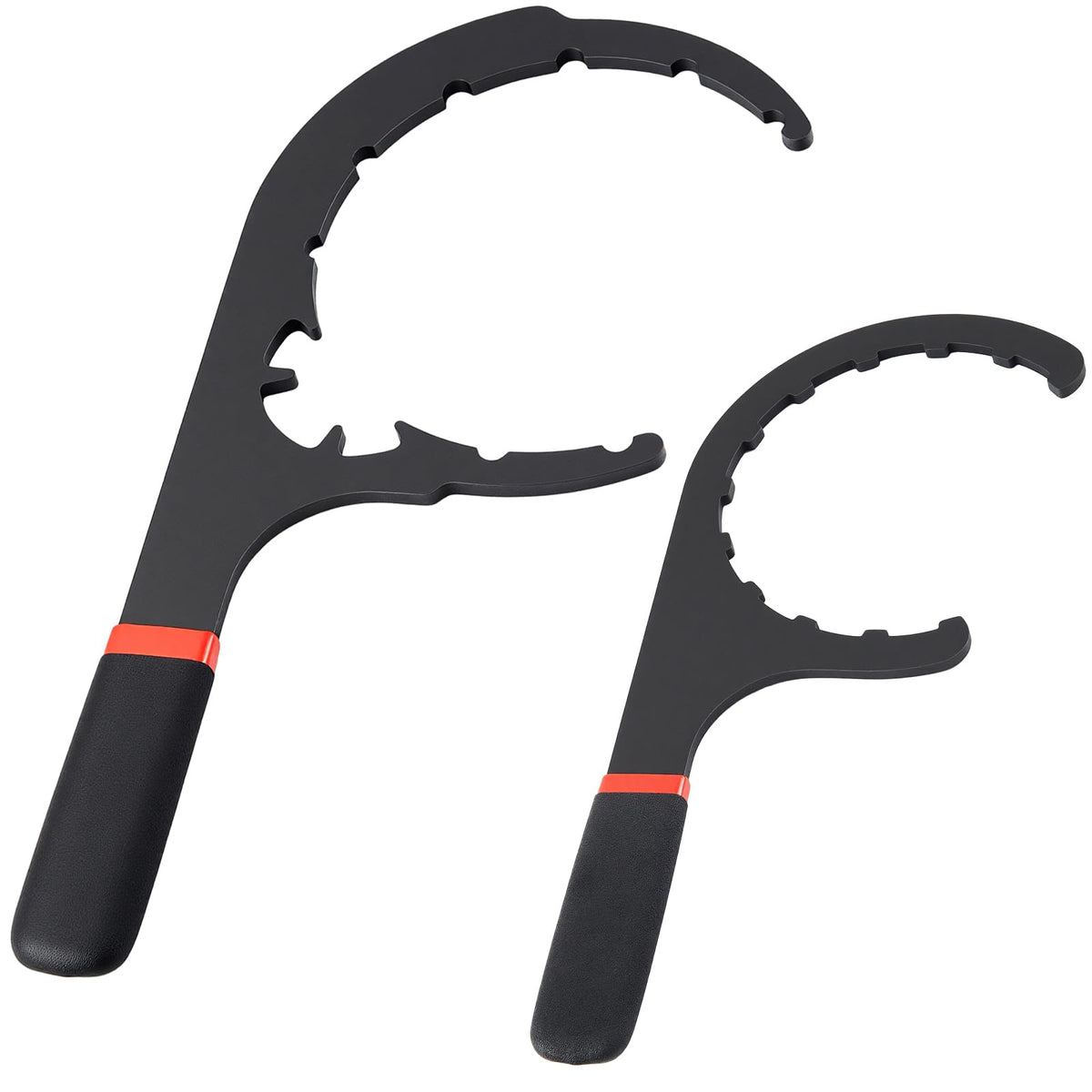 Lanties 2 Pcs 4.6'' & 5'' Fuel Filter Wrench Set Compatible with Various Fuel Filter Sizes Include Water Separator, Engines, Red