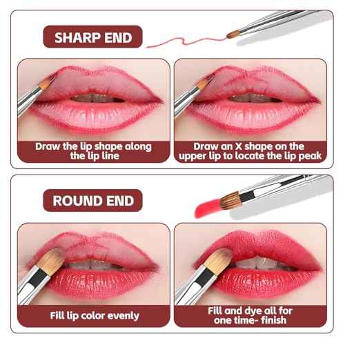 Silver Dual Ended Retractable Lip Brush ? Portable Lip Brush for Lipstick & Lip Gloss, Eyeshadow Applicator, Travel-Friendly Makeup Brush, Includes Lid, Great Gift for Makeup Lovers