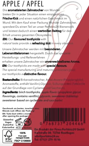 Wonder Toothpick - Flavored toothpicks - Stop Nail Biting - Fresh Breath with Flavored toothpicks - Teeth Cleaning to go - Sugar-Free, Vegan