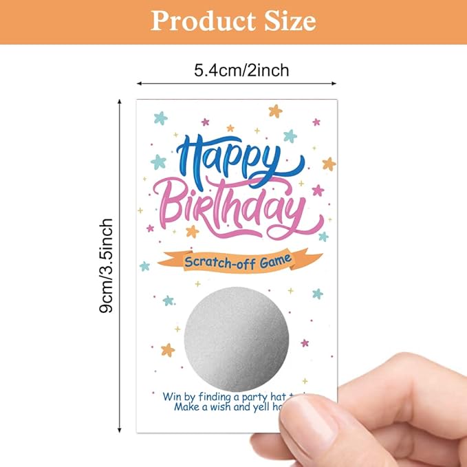 Haizct 50 Pack Adult Happy Birthday Day Party Game Scratch Off Cards, Funny Christmas Holiday Special Event Raffle Tickets Drawing, Birthday Raffle Tickets Party Supplies, Groups Raffles