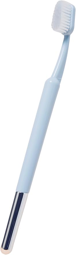 TRASK The Better Brush - Luxury Soft Bristle Dentist Designed Manual Toothbrush for Adults, Sky Blossom with Chrome