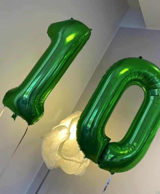 Green Number 4 Balloon 40 Inch, 4 Balloon Number, 4th Birthday Decorations, Green Party Supplies for Boys Girls