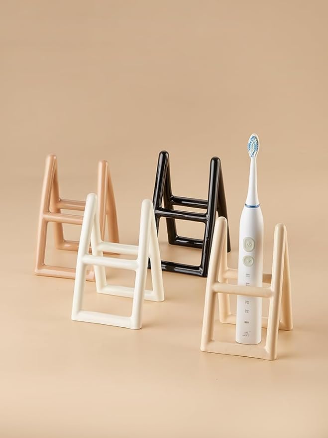 Handmade Ceramic Holder Stand for Toothbrushes, Makeup Brushes, and Pens - Minimalist Design for Bathroom Vanity and Countertops Decor (Black)