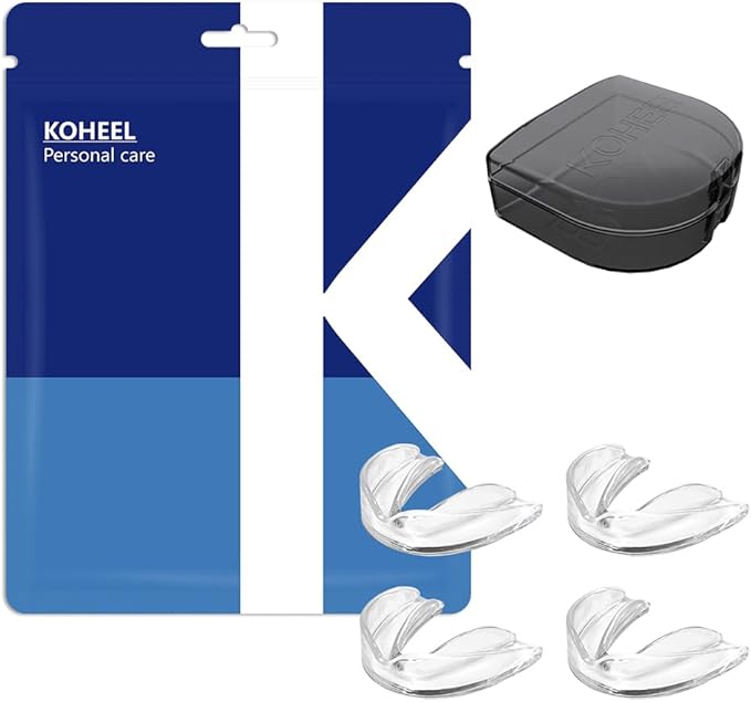KOHEEL MG Moldable Mouth Guard for Teeth Grinding and Clenching, Perfect Fit Night Guard, Dental Guard for Bruxism Relief, 4 Count (4 Small)