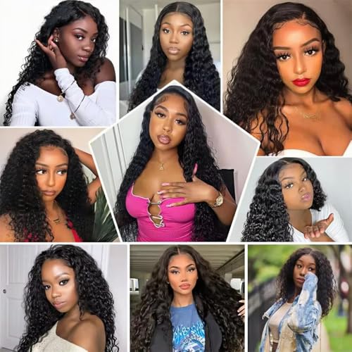 Human Hair Bundles Deep Color #1B Natural Black 3 Bundles 26 28 30 Inch Wet and Wavy Unprocessed Native Virgin Raw Trippy Hair Extensions Quick Weave Double Weft for Black Woman