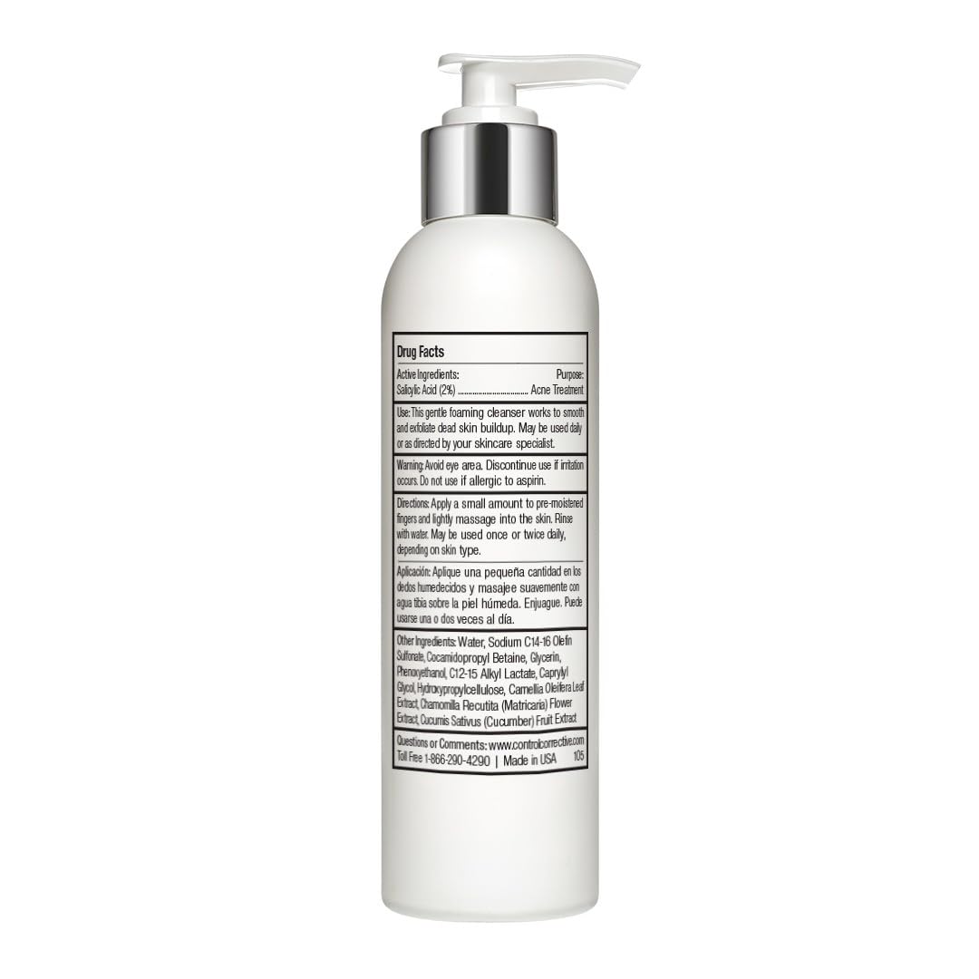 CONTROL CORRECTIVE Salicylic Wash 2%, 6.7 Fl Oz - Excellent For Oily Or Acne-Prone Skin, Creamy/Gel Cleanser Helps Reduce And Control Breakouts Without Overstripping