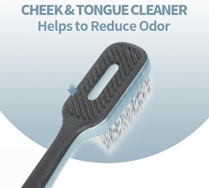 Toothbrush for Adult, Manual Wider Head Tooth Brush with Tongue and Cheek Cleaner, Hard Bristles, 8 Count, More Efficient and Deeper Cleaning
