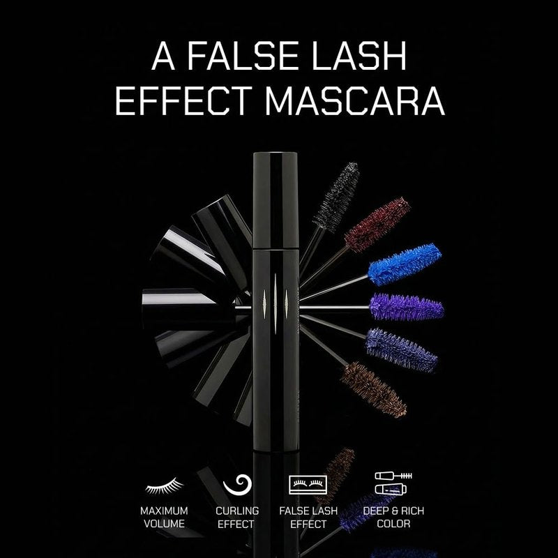 Radiant Professional Lengthening Mascara with brush – Smudge-Proof Curl Mascara Volume and Length for Sensitive Eyes, Cruelty Free, Ideal for Mature & Young Women, 0.43 oz (01 Black)