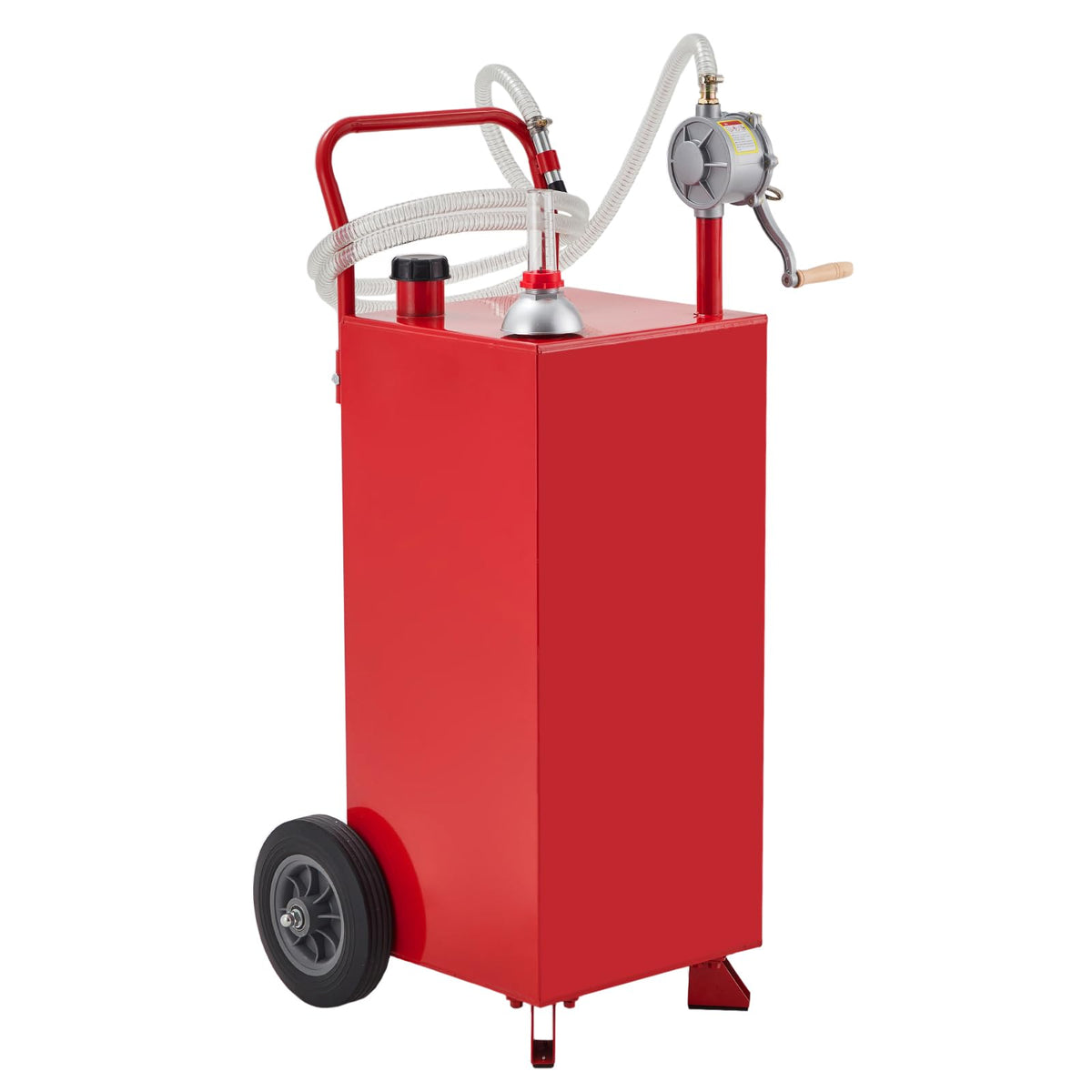 40 Gallon Fuel Caddy, Portable Gas Caddy with Manual Pump, Fuel Transfer Tank with 2 Wheels, Gasoline Diesel Storage Container f