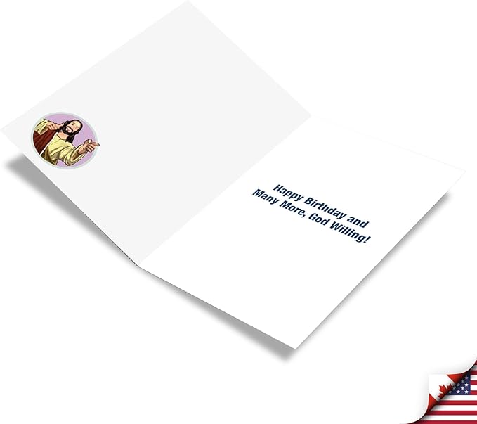 NobleWorks - Funny 50th Birthday Greeting Card - Joking God Humor Milestone, 50 Years Happy Bday Notecard with Envelope (1 Card) - See You Soon 50 C9065MBG
