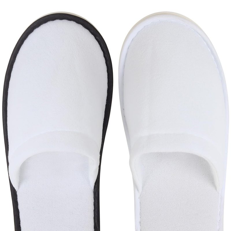 Yeios 20 Pairs Disposable Slippers for Guests Hotel Slippers Non-slip Washable Bulk for Spa House Travel for Adult for Men and Women White