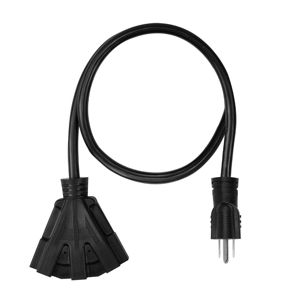 Mshyet 3FT 12/3 Outdoor Heavy Duty Extension Cord with 3 Outlet Waterproof