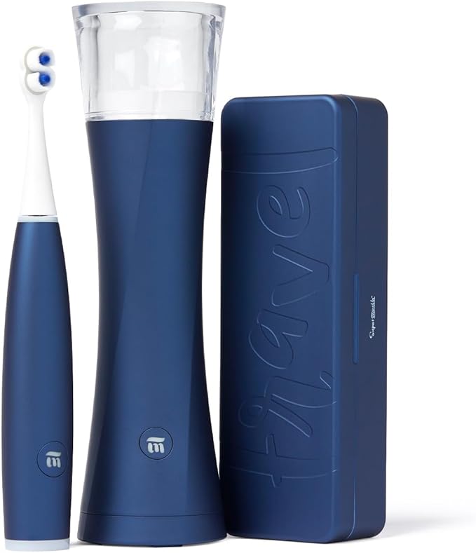 SuperMouth ULTIM8 SmartBrush™ System – Electric Toothbrush with Patented SuperBristles®,Sanitizing SmartHub®, Travel SmartCase®, Dual Sonic Modes, and Pressure Sensor – Blue
