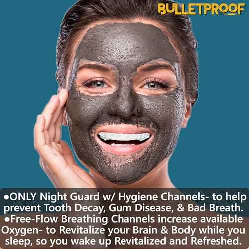 Night Guard BulletProof: World¡¯s Thinnest Mouth Guard for Grinding Teeth at night. TMJ Bite Clenching Mouthguard for Sleeping. Women Men Nighttime Dental Bruxism Relief Nightguard for Sleep Adult Kids