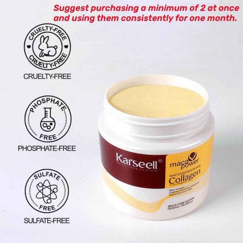 Karseell Collagen Hair Treatment Deep Repair+ Argan Oil Shampoo+Leave-In Conditioner