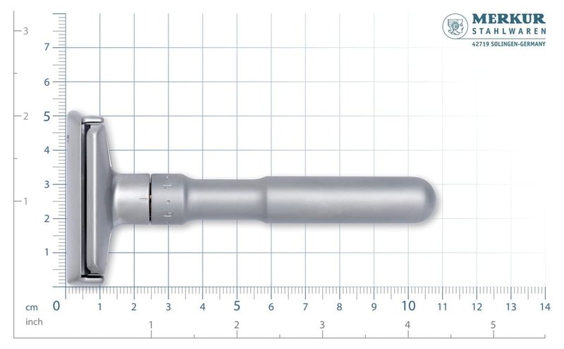 MERKUR FUTUR 700 Adjustable Double Edge Safety Razor - Matte Chrome, Adjustable Razor With Dial, Made in Germany, Plastic-Free, Snap-On Cap Design, Straight Bar