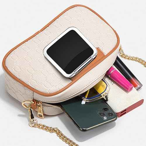 SANTOO Compact 15X Magnifying Makeup Mirror for Travel, Small Pocket Mirror-Handheld, Foldable & Portable 2-Sided with 15X Magnifying and 1X Mirror for Purses - Square 3.3 x 3.3 inch (Black)