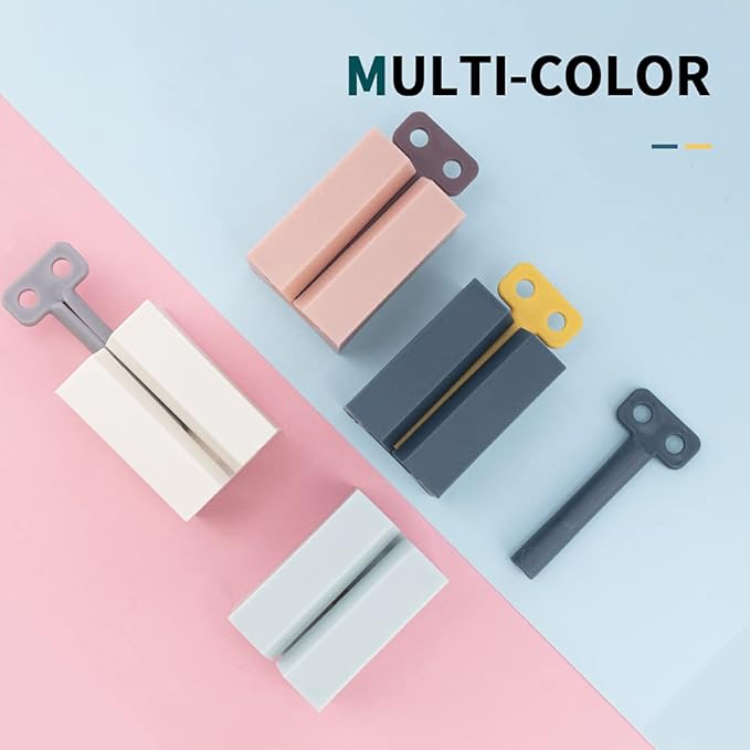 Y-Kelin 3 PCS Toothpaste Squeezer, Rolling Tube Toothpaste Squeezer with Frosted Handles Toothpaste Holder Stand Bathroom Organizer,Saves Toothpaste and Creams (Pink + White + Light Blue)