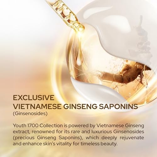 Youth 1700 Essential Trio Set, Vietnamese Ginseng Anti-Aging Skin Care Kit with Serum, Eye Cream & Moisturizer for Wrinkle Care & Firm, Radiant Skin, For All Skin Types