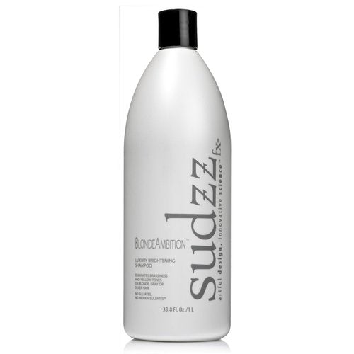 SUDZZFX Blonde Ambition Luxury Brightening Shampoo for Men & Women - Sulfate Free for Color-Treated, Gray & Blonde Hair - Travel Size - 33.8 Fl Oz
