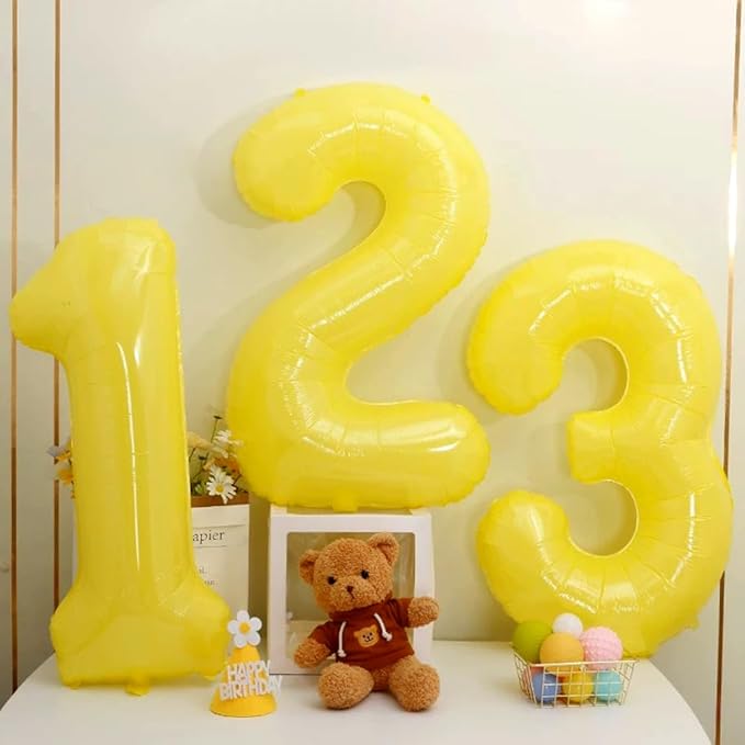 40 inch Yellow Number Balloon Giant Foil Helium Balloons Number 1 Balloon for 1st Birthday Party Decorations