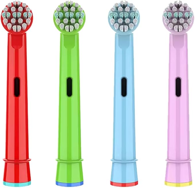 Kids Toothbrush Heads Compatible with Oral B - Electric Toothbrushes, Replacement Brush Heads with Protective Caps, 4/8/12/16 Pack (4)
