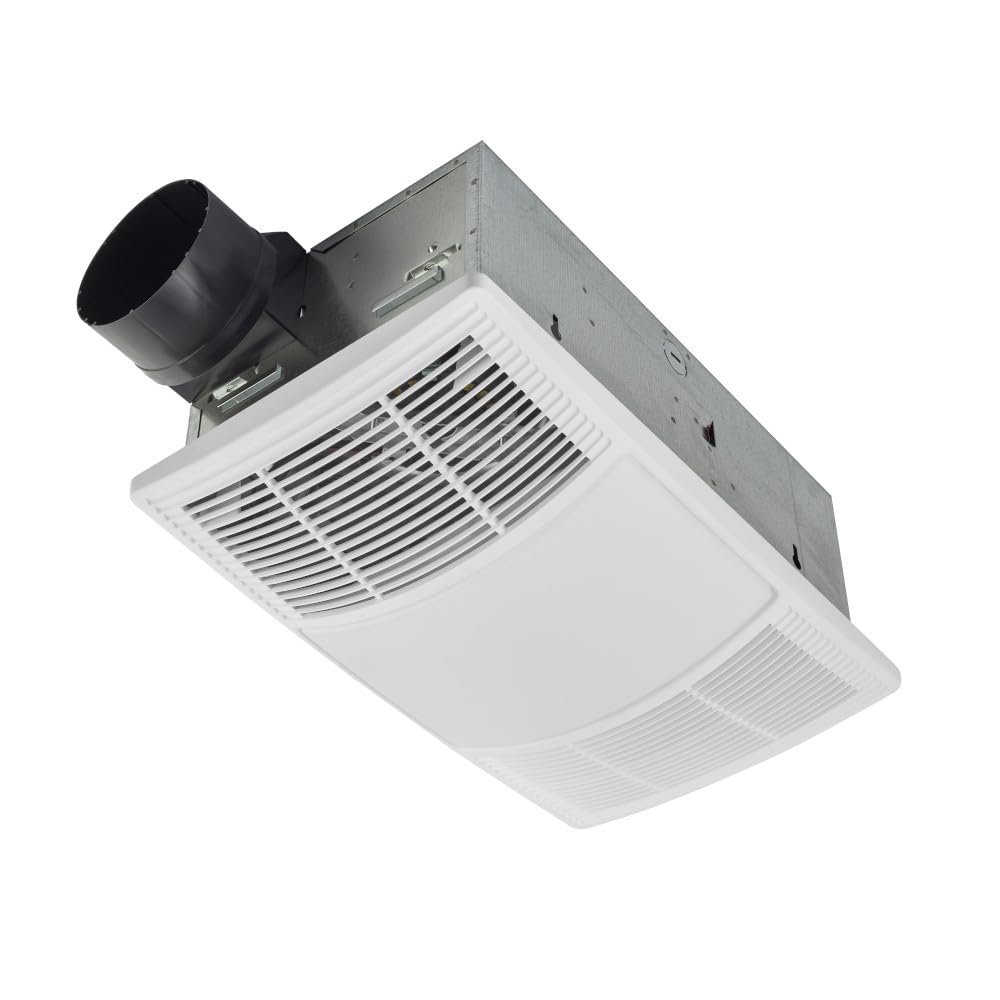 Broan-NuTone Bathroom Exhaust Fan with Heater Quiet 1.5 Sones, 80 CFM and 3-Level CCT Lighting, Powerful Ventilation and Warm Comfort for Any Bathroom