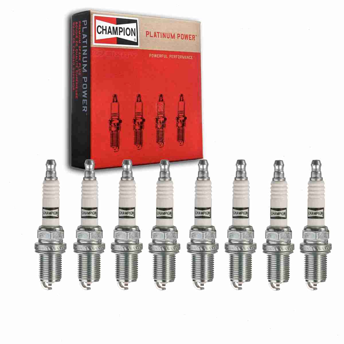 8 pc Champion Platinum Spark Plugs compatible with Dodge Ram 1500 5.2L 5.9L V8 1994-1997