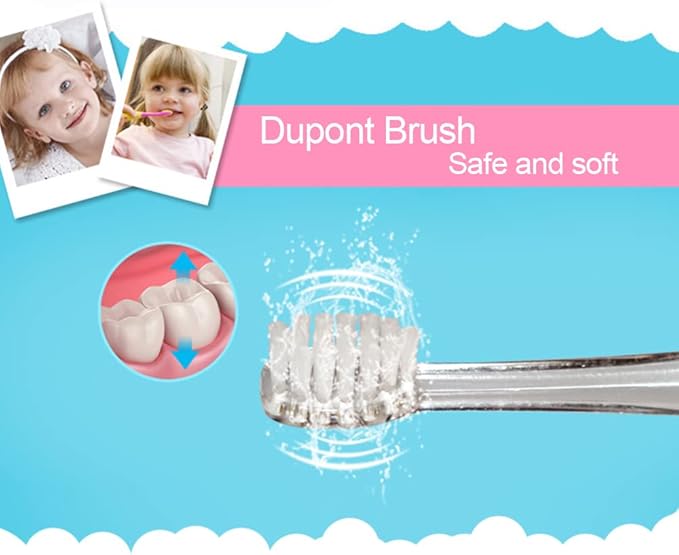 Toothbrush Replacement Heads - SG977 SG513 - SEAGO Kids Toothbrushes Heads for Toddlers - Compatible with SEAGO Electric Toothbrushes Kids (White, 4-Pack)
