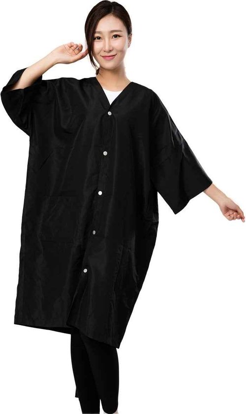 PERFEHAIR Salon Robes for Clients, Pack of 3, Hair Color Cape Kimono Gown Style, Grooming Smocks for Women & Men, 5 Snaps Closures
