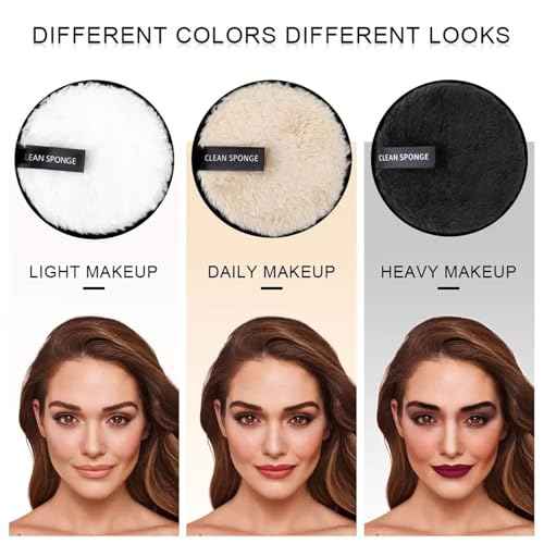 1/3pcs Reusable Discs Makeup Remover Wipe Cotton Pads Microfiber Makeup Face Towel Cloth Washable Sponge Skin Care Cleaning(3pcs Black)