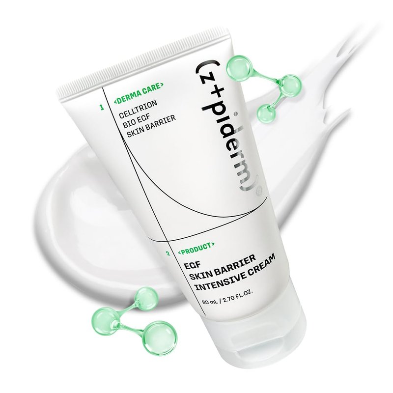 Zipiderm EGF Skin Barrier Intensive Cream – Korean Hydrating Moisturizer for Dry & Sensitive Skin | Ceramides & Panthenol | Lightweight Nourishing Face Cream | 2.70 fl oz