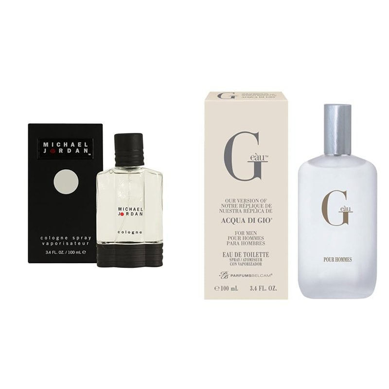 Michael Jordan for Men, 3.4 Fluid Ounce & PB ParfumsBelcam G Eau, Our Version of Acqua Di Gio, Eau de Toilette Spray, 3.4 Fl Oz
