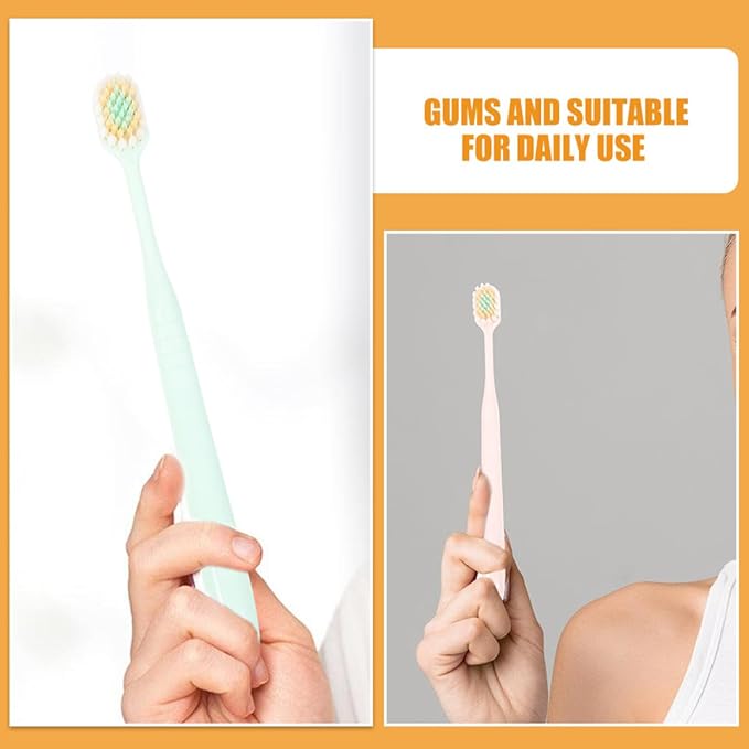 VILLCASE Soft Bristle Toothbrushes for Adults 9pcs, Wide Head Soft Toothbrushes, Gentle Gum Care Household and Camping Use