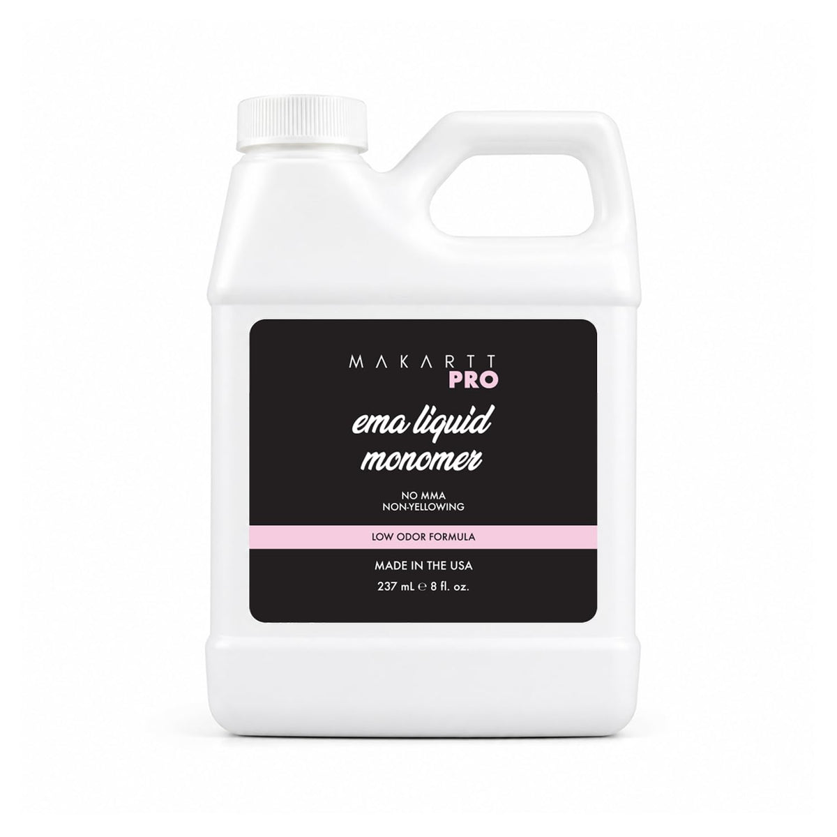MakarttPro Low Odor Monomer, MMA Free, Made in USA, Non-Yellowing Professional Grade Formula, Beginner Nail Tech Friendly - Essential Acrylic Nail Supply for Nail Technicians (8 fl oz)