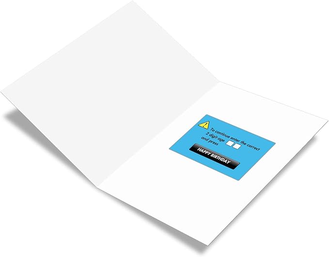 NobleWorks - Funny Happy Birthday Note Card with 5 x 7 Inch Envelope - Bday Greeting Card for Women, Mother, Sister, Friend - Congrats Bday Celebration Notecard - Incorrect Password 9912Z