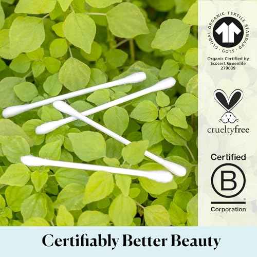 Sky Organics - Organic Cotton Swabs, 500 ct. - Ultra Soft Tips - Strong & Durable - Hypoallergenic - Chlorine Free - Sustainable - with Ebook - Natural, Vegan & Cruelty Free - Skin Care & Self Care