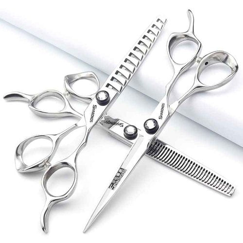 Japan 440 Steel Scissors Professional Hairdressing Scissors for Barber Thinning Hair Shears 5.5/6/6.5 Inch (6.5 Inch-3 Pieces)