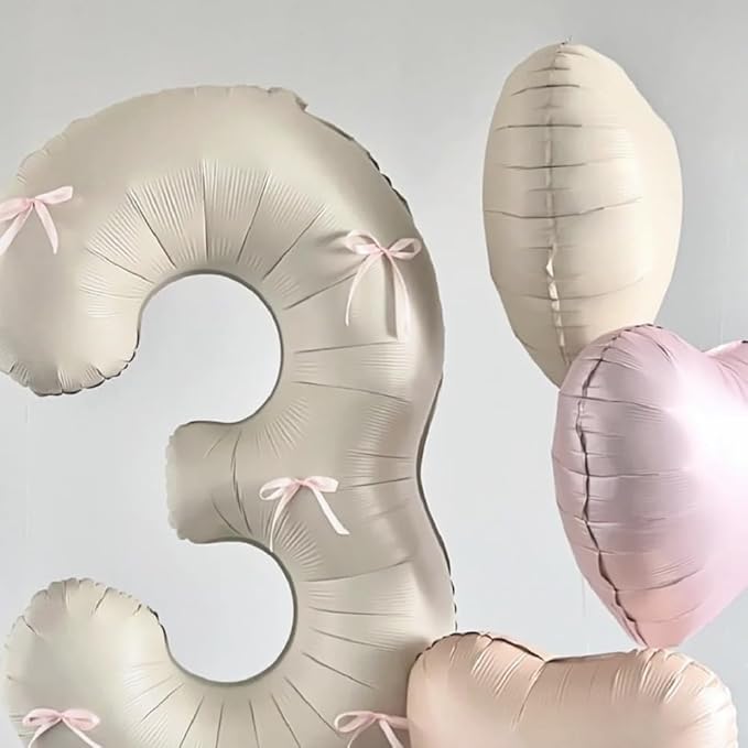 40 inch Cream White Number Balloon Giant Foil Helium Balloons Beige Number 8 Balloon for 8th Birthday Party Anniversary Decorations Supplies