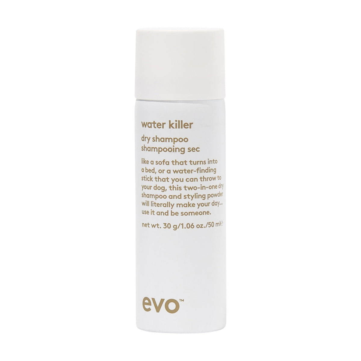 Evo Water Killer Dry Shampoo - Travel Size 2-In-1 Dry Shampoo & Styling Spray, Refresh Hair, Replace Excess Oil with Volume & Texture - 1.1oz