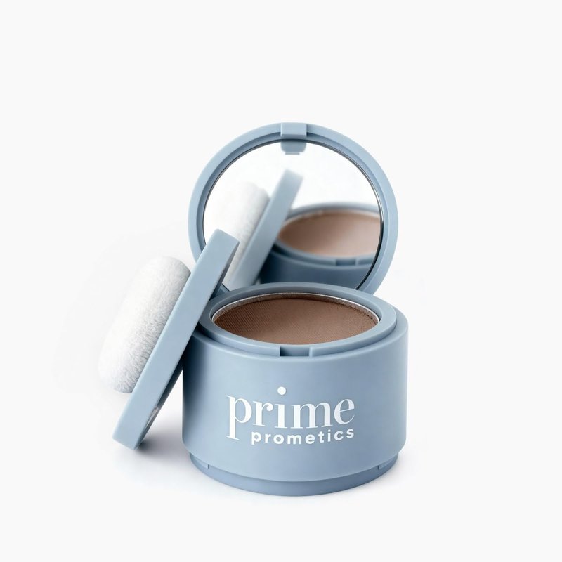 Prime Prometics Instant Coverage Hairline Powder for Mature Women – Covers Grays, Roots & Thinning Areas – Water & Sweat-Resistant – Natural, Fuller-Looking Hairline (Ash Brown)