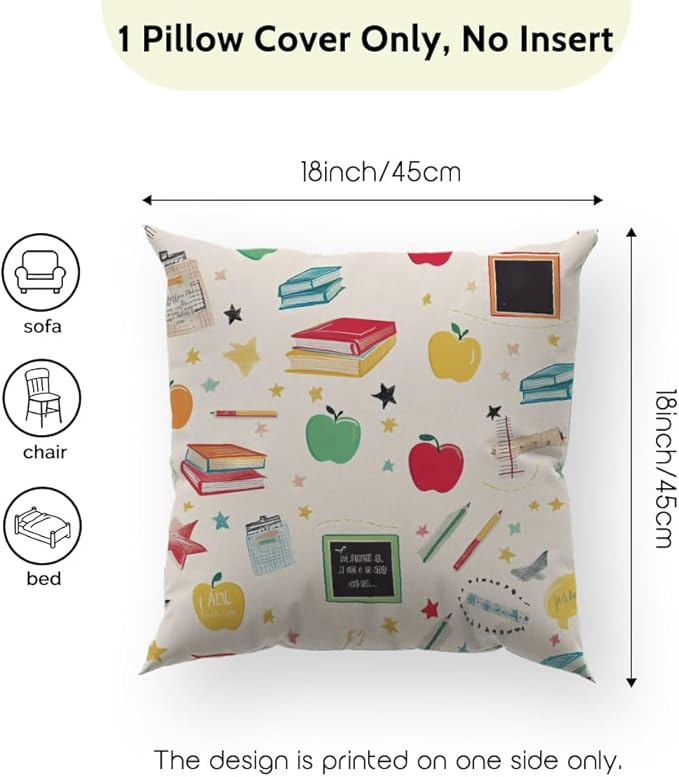 Cirzone Teacher Gifts for Women -18x18Inch Throw Pillow Cover Best Teacher Gifts with Gift Box Perfect Birthday Teachers' Day Gifts for Home Sofa Decor