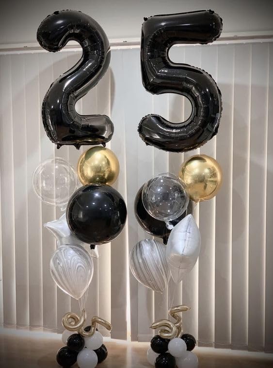 15 Balloon Number, Black Number 15th Birthday Balloons 40 Inch, Sweet 15 Years Old Black Birthday Decorations for Boys Girls, 15th Anniversary Decorations