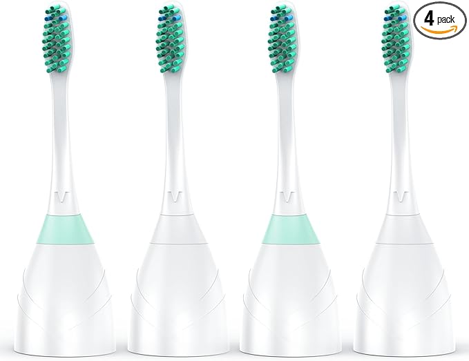 Replacement Heads for Philips Sonicare - Replacement Toothbrush Head Compatible with Phillips Sonicare Screw-on Electric Brush, E-Series, Essence, Xtreme, Elite, Advance and CleanCare, 4 Pack