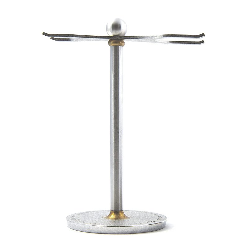 Luxury Razor and Brush Stand, The Admiral by VIKINGS BLADE, Ancient Viking Look with Heavy Distressed Stainless Steel & Brass, Extra Wide Openings, Fits Most Razors and Brushes