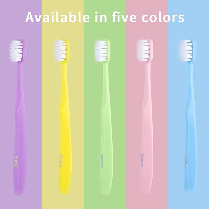 SUREE Extra Soft Toothbrush for Sensitive Teeth and Gums (5 Pack), Ultra Soft Toothbrush with 10000 Micro Nano Bristles for Adults and Elderly