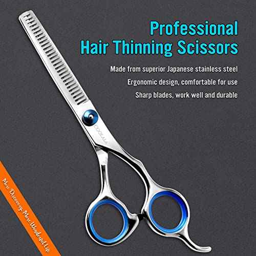 Stainless Steel Hair Cutting Scissors Thinning Shears 6.5 Inch Professional Salon Barber Haircut Scissors Family Use for Man Woman Adults Kids